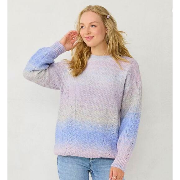 Purple & Pink OMBRE Cable Knit Sweater - Lauren Conrad - M - Picture 9 of 9